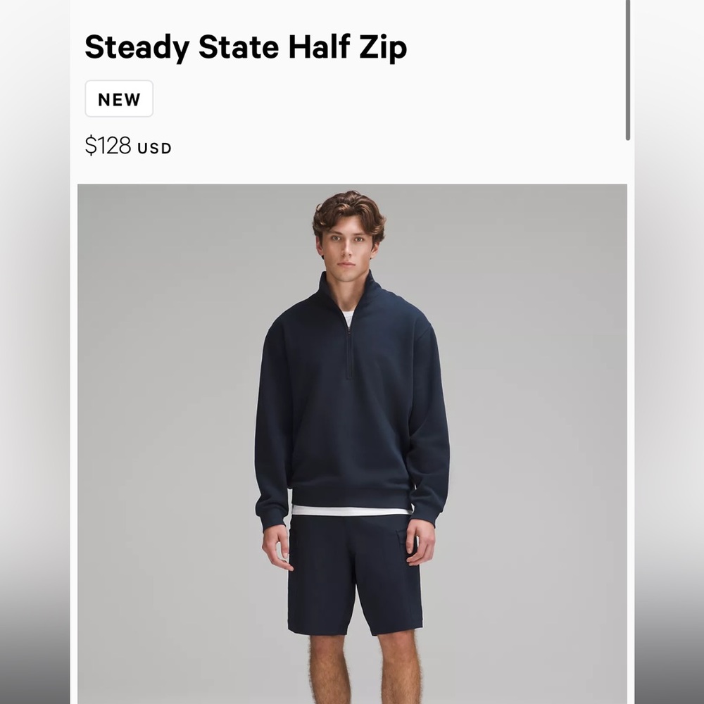 Lululemon Steady State half zip navy size XS